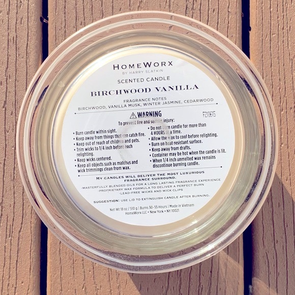 🆕HARRY SLATKIN HOMEWORX “BIRCHWOOD VANILLA” 4-WICK 18oz CANDLE NWT! - Picture 4 of 4